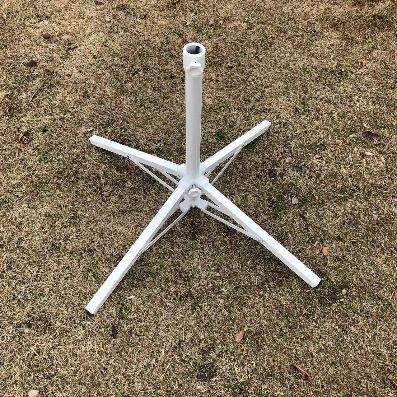 Factory direct sun umbrella folding iron base parasol cross umbrella base outdoor umbrella folding base