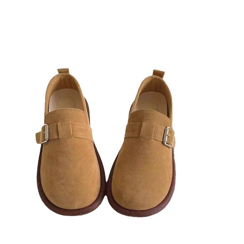 Ins Super Popular All-match Birkenstocks Shoes Female Student 2024 Spring and Autumn New Retro Slip-in Soft Sole Non-slip Bread Shoes