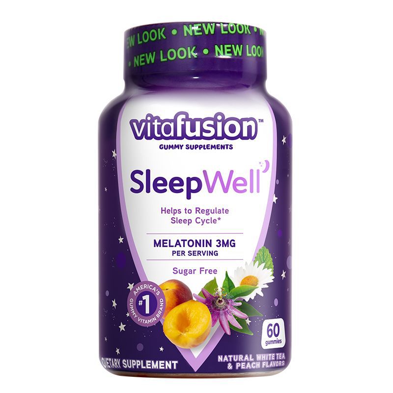 Imported from the United States Vitafusion Sleepwell Sleep Aid Melatonin Sleep Gummies 60 Capsules for Jet Lag