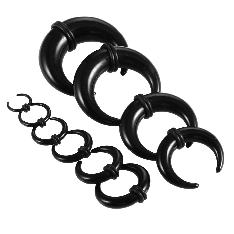 Cross-border human body puncture black acrylic U-shaped sharp cone horn auricle auricle enlargement jewelry wholesale