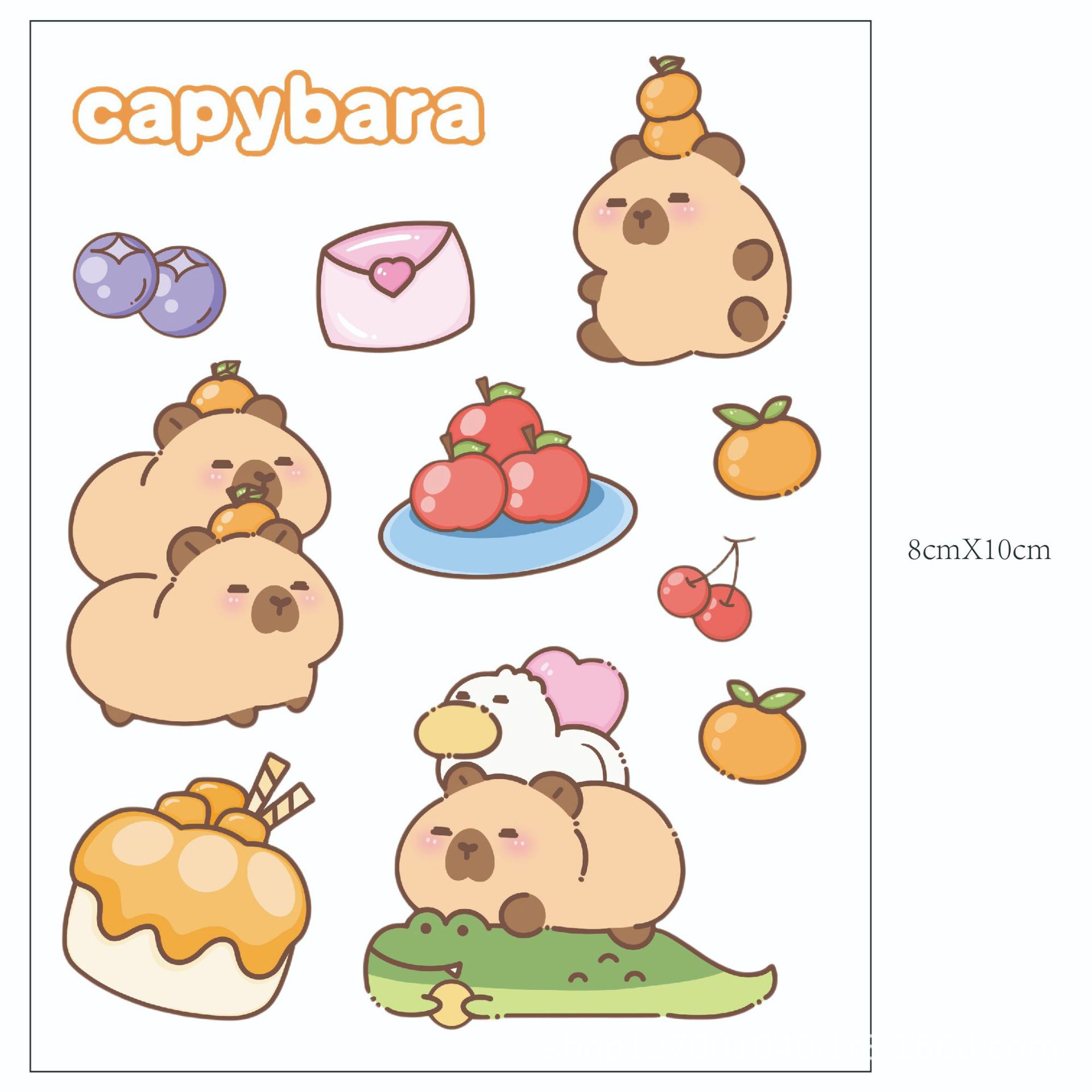 Kapibala cute cartoon hand account sticker children's hand account sticker pvc goo card suit optional DIY sticker