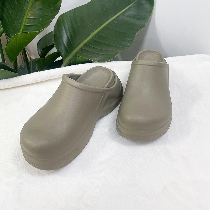 Cross-Border Popular Eva Clogs for Women, Suitable for Outdoor Wear, 2025 Spring New Model, Ra Non-Slip Perforated Shoes with Thick Soles for Height Increase