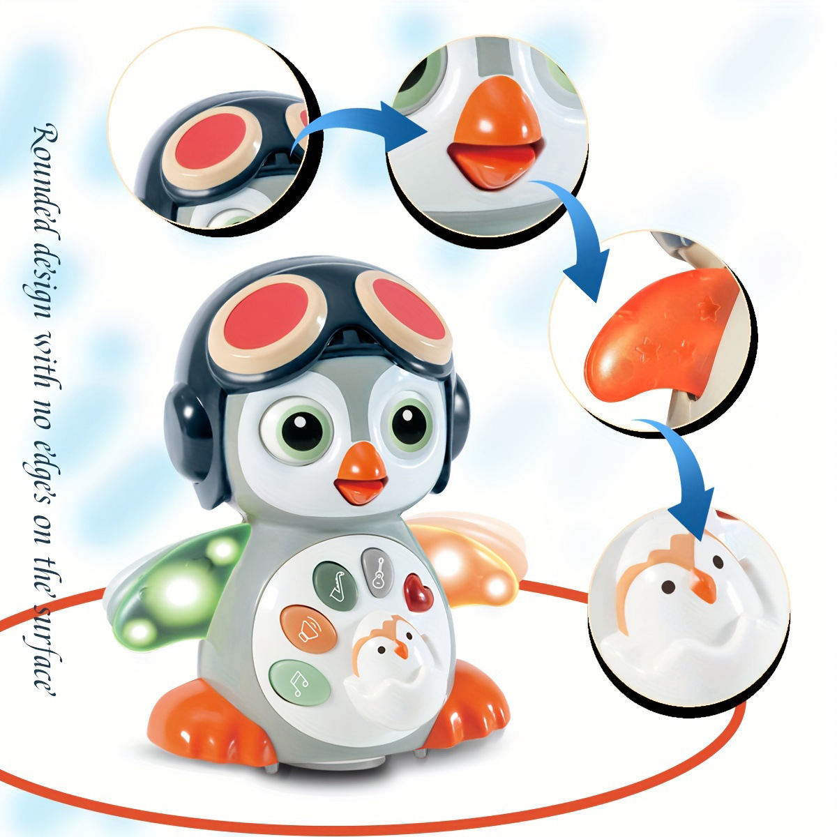 Cross-Border Electric Universal Light Music Swinging Dancing Penguin Early Education Enlightenment Walking Pet Popular Children's Toy