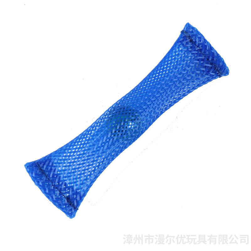 fidget toy decompression braided mesh tube marbles toys elastic multi-color mesh tube noise reduction decompression vent toys