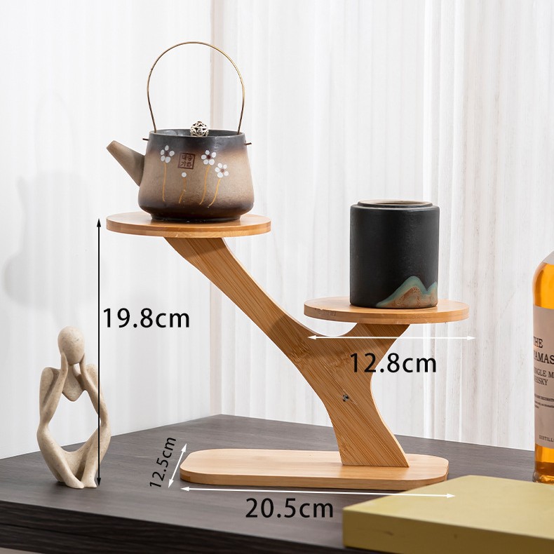 2025 Cross-Border Labeling Bamboo Multi-Layer Desktop Flower Stand Succulent Display Stand Office Living Room Removable