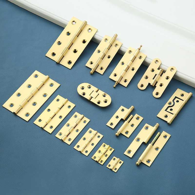 Spot brass hinge 1 inch 2 inch 3 inch flat hinge H copper hinge hinge cabinet door hardware accessories copper hinge