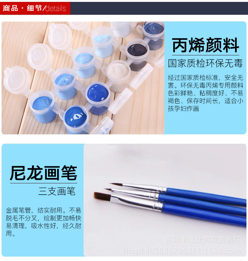 Cross-border one-piece delivery diy digital oil painting hand-painted private zhi character landscape photo frameless oil painting