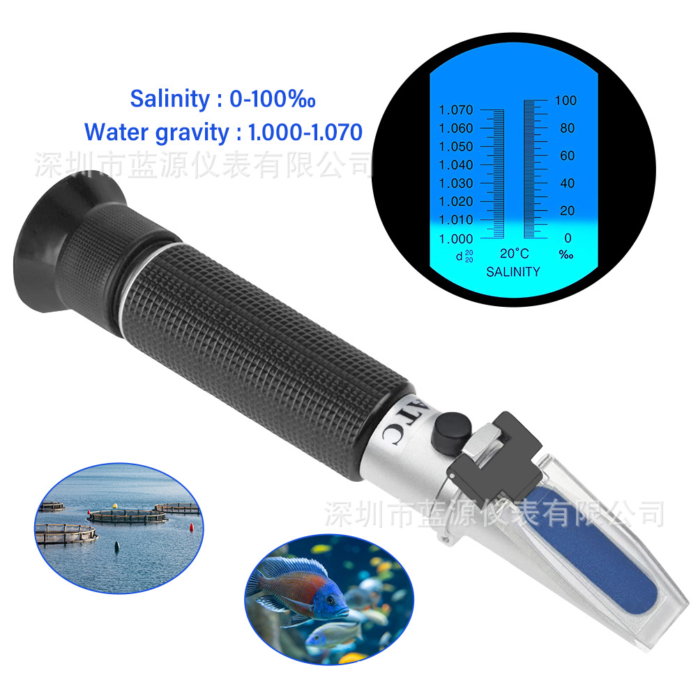 Портативный солемер для морской воды 0-100‰, ручной рефрактометр, оптический гидрометр для разведения рыб и креветок в морском аквариуме