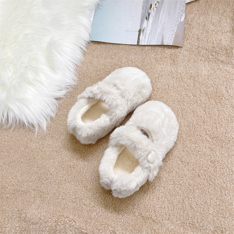 Korean Kidsren's Shoes 2025 Girls Winter New Korean Style Princess Fur Shoes Kidsren's Velvet Warm Cotton Shoes Baby Shoes