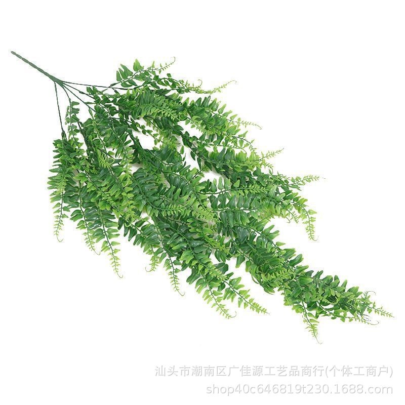 Cross-border Artificial 5-pronged Persian Grass Artificial Wall Hanging Artificial Plant Boston Fern Fake Vine Hanging Decoration Green