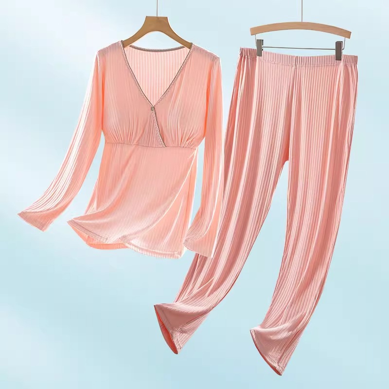 Plus Size 90kg Maternity Nursing Set Home Confinement Clothing Postpartum Breastfeeding Pregnant Mother Autumn Clothing Postpartum