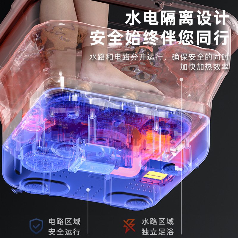New Folding Footbath Electric Massage Portable Home Intelligent Heating Constant Temperature Fully Automatic Insulated Footbath Bucket