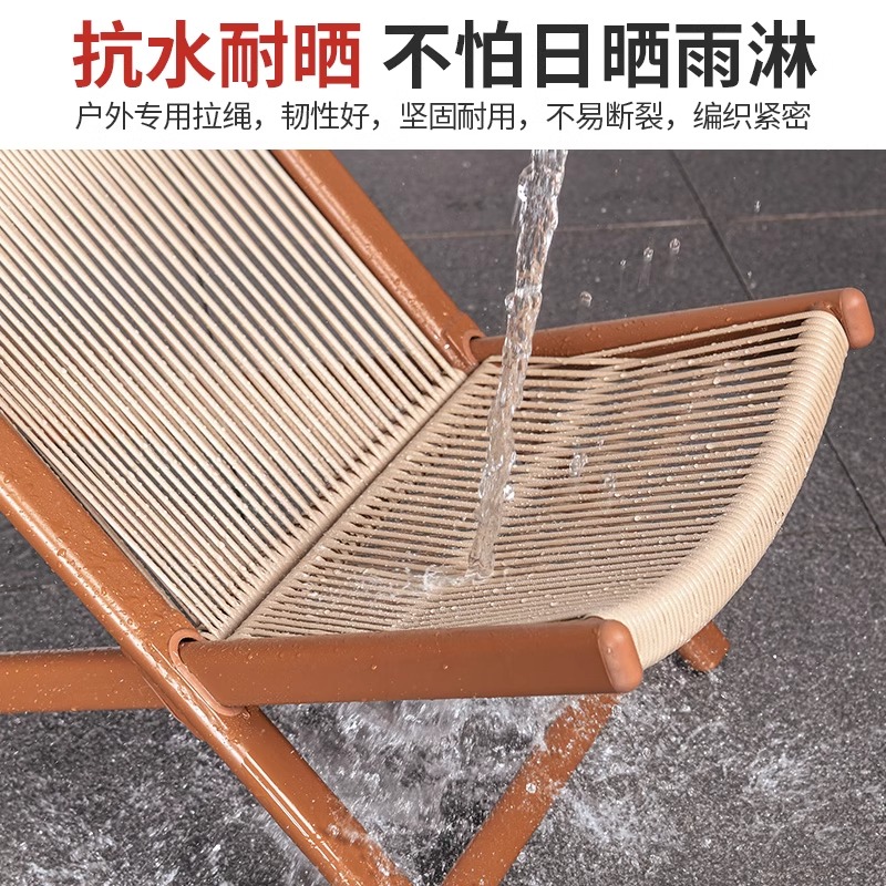 Outdoor Garden Leisure Lounge Chair Balcony Small Table and Chairs Nordic Style Courtyard Rattan One Table Two Chairs Open-Air Lazy Lounge Chair