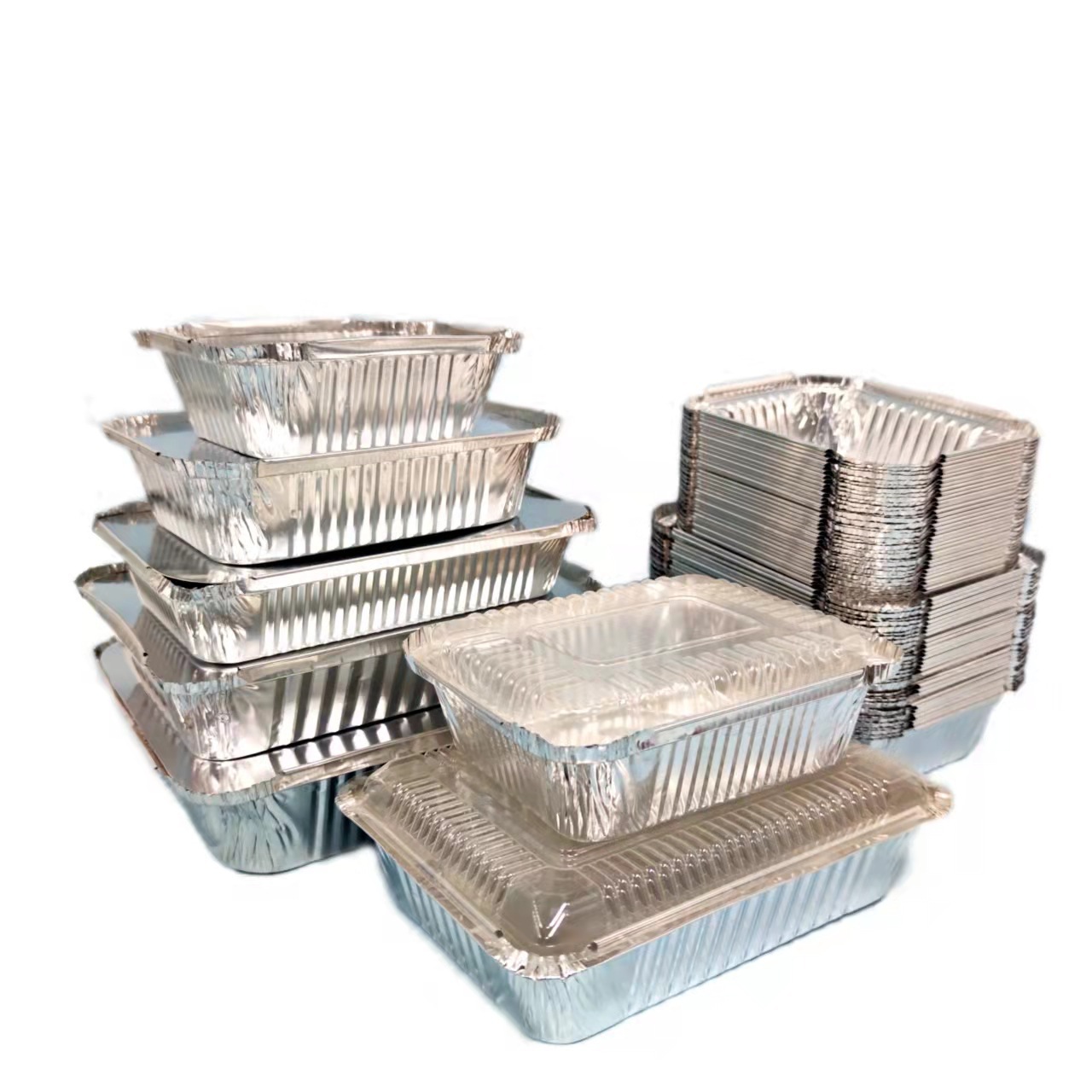 Tin paper box disposable aluminum foil box disposable lunch box aluminum foil packing box thickened rectangular barbecue packing box