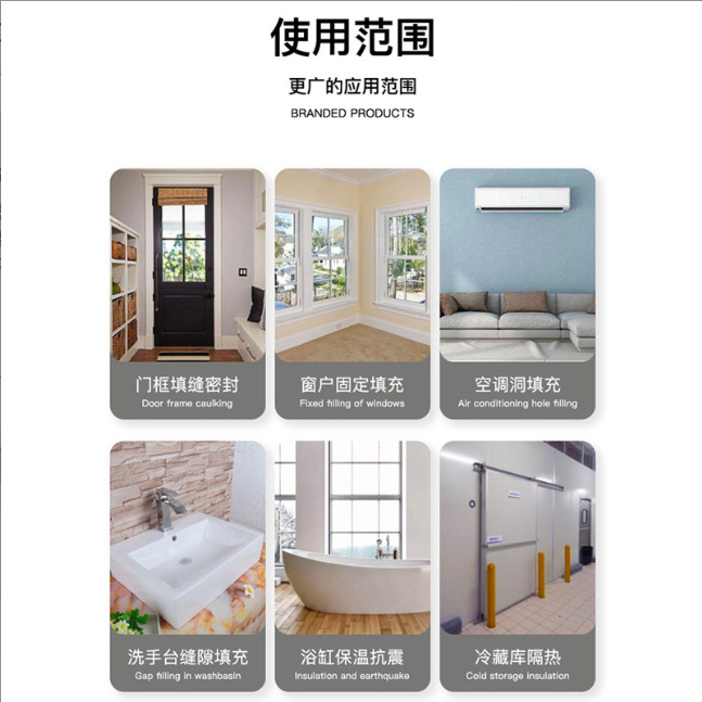 Multifunctional Flame-Retardant Foaming Glue to Seal Holes, Seal Doors and Windows, Sound Insulation and Noise Reduction Filler, Polyurethane Foam Glue