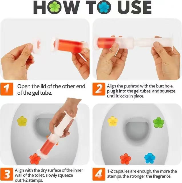 Toilet floret 12 deodorant odor cleaner fragrance flower gel toilet deodorant toilet gel floret