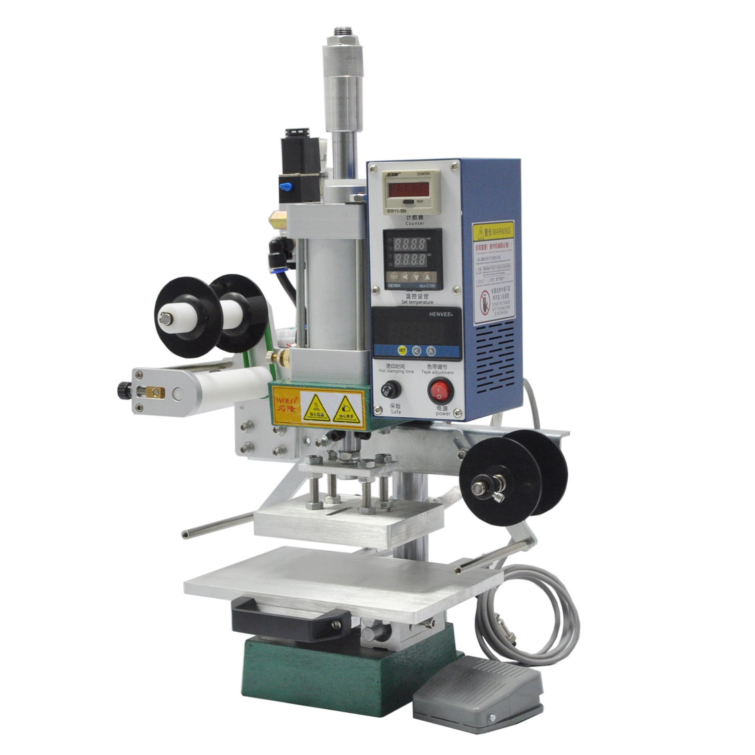 [SF Express] Pneumatic Hot Stamping Machine Automatic Roll Paper Hot Stamping Machine Leather LOGO Wood Label Imprinting Machine