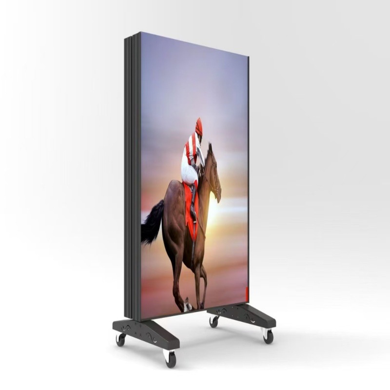 Factory direct led poster screen office HD GOB poster screen indoor subtitles movable advertising screen