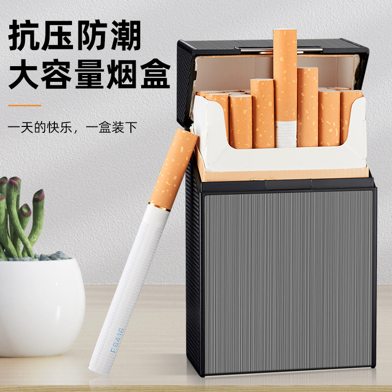 Wholesale Metal Drop-Resistant and Pressure-Resistant Thick 20-Pack Cigarette Box Waterproof Portable Storage Box Personalized Engraved Cigarette Box Cross-Border