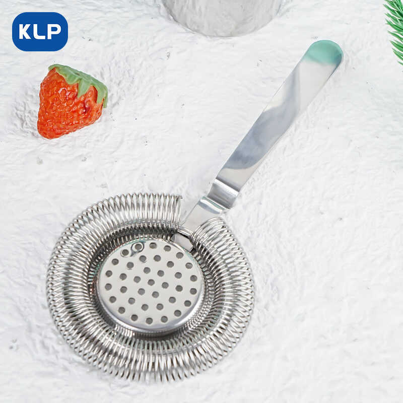 European-Style Hawthorn-Shaped Stainless Steel Retro Ice Strainer Filter Mesh for Bartending Practical Barware Filter