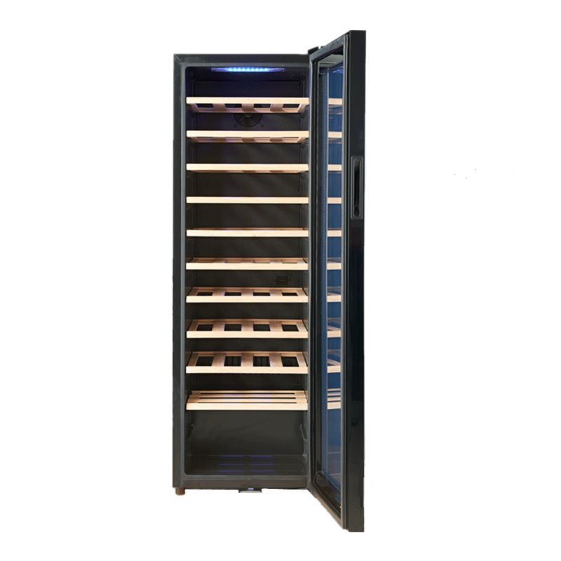 Wholesale Nationwide Joint Warranty Single Door Wine Constant Temperature Red Wine Cabinet Commercial Beech Wood Rack Temperature Control 46 Refrigerated Wine Cabinet