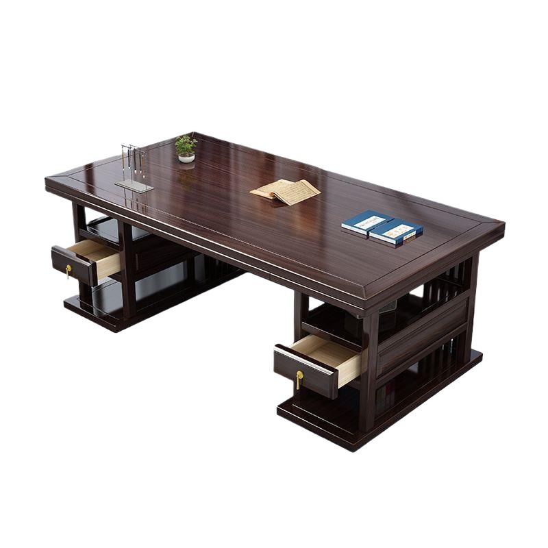 New Chinese Style Solid Wood Desk and Chair Combination Boss Desk Office Desk Boss Desk Home Writing Desk Study Calligraphy Tea Table