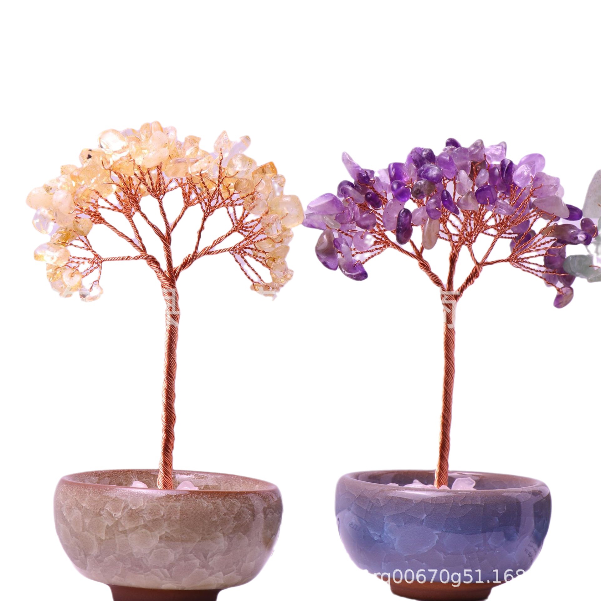Cross-border Hot Sale Tea Cup Natural Crystal Tree Ornaments Desktop Ornaments Lucky Crystal Tree Potted Crystal Tree Desktop Ornaments