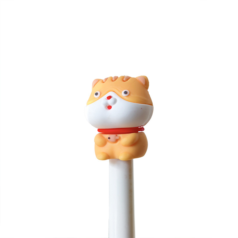 Cross-Border Spot Pvc Soft Plastic Cartoon Doll Pen Cap Mini Three-Dimensional Stationery Gift Pen Tip Jewelry Accessories Wholesale