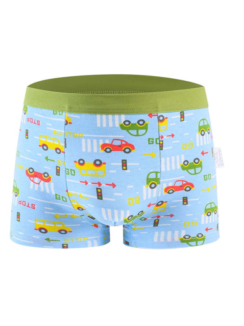 Summer Underwear Teenagers Cotton Boys Underwear Primary School Students Cartoon Cotton Four-Corner Children's Cotton Underwear Men