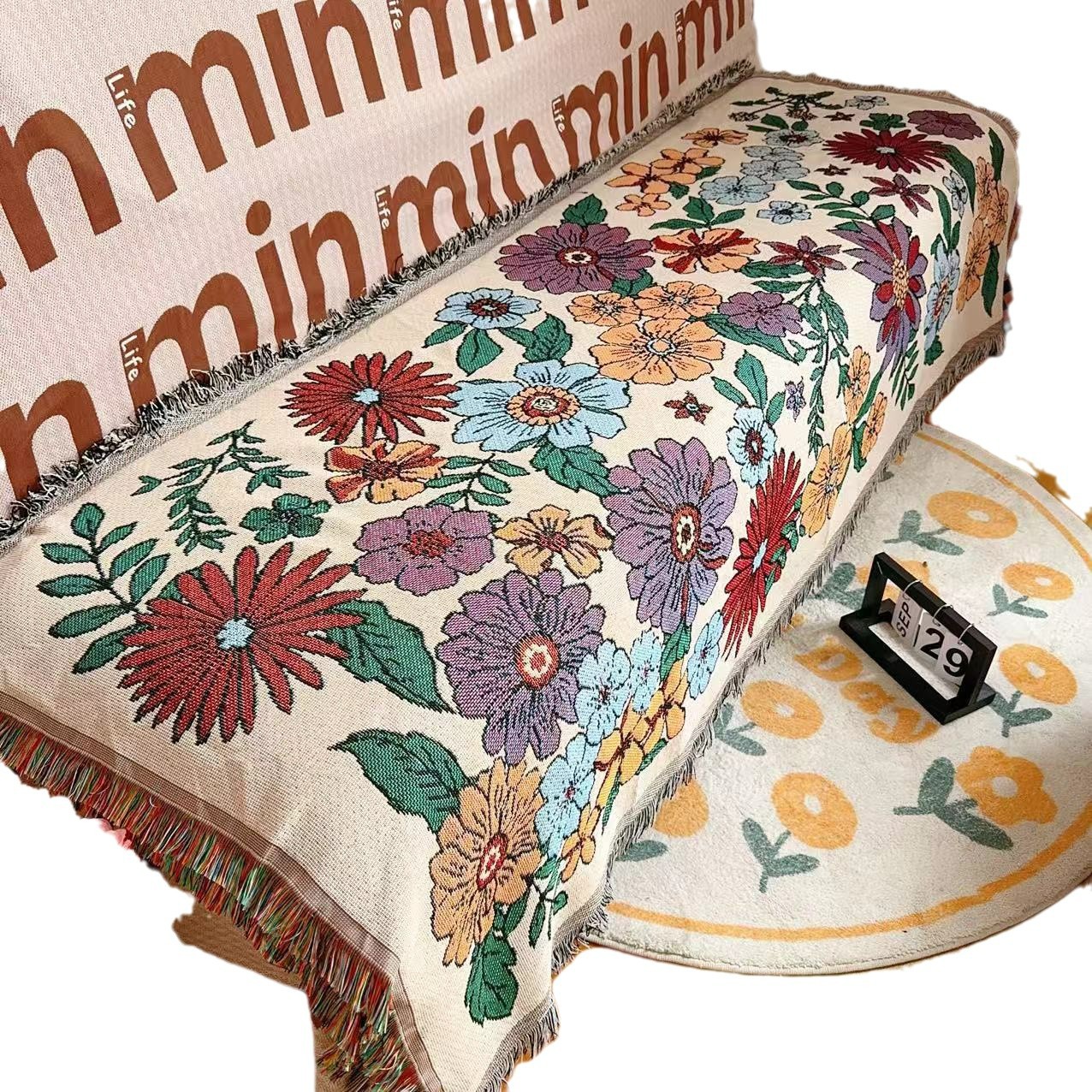 90*180cm French Romance Sofa Towel Sofa Cushion Dust Cover Towel Single Sofa Set Towel Decorative Blanket