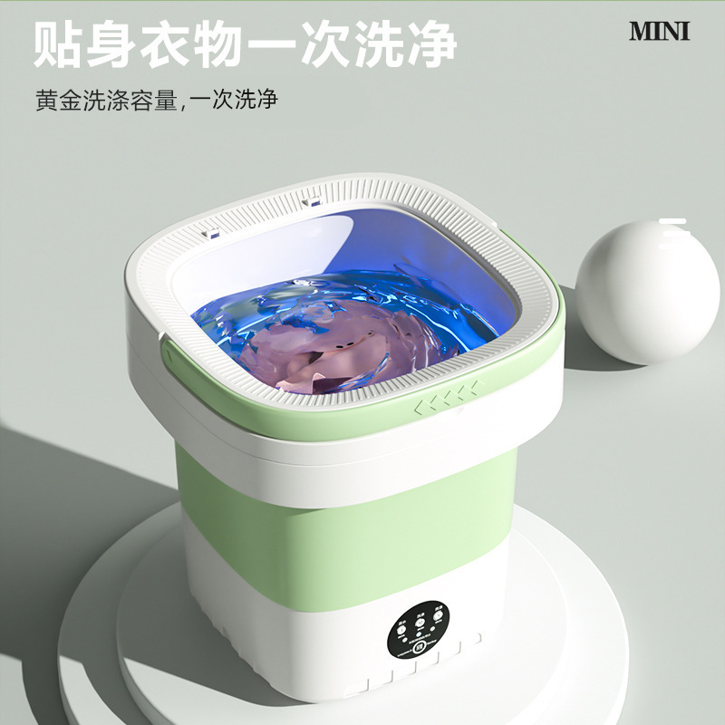 Cross-Border Semi-Automatic Underwear Folding Washing Machine Large Capacity 12L Mini Dehydration Socks Underwear Washing Machine Batch