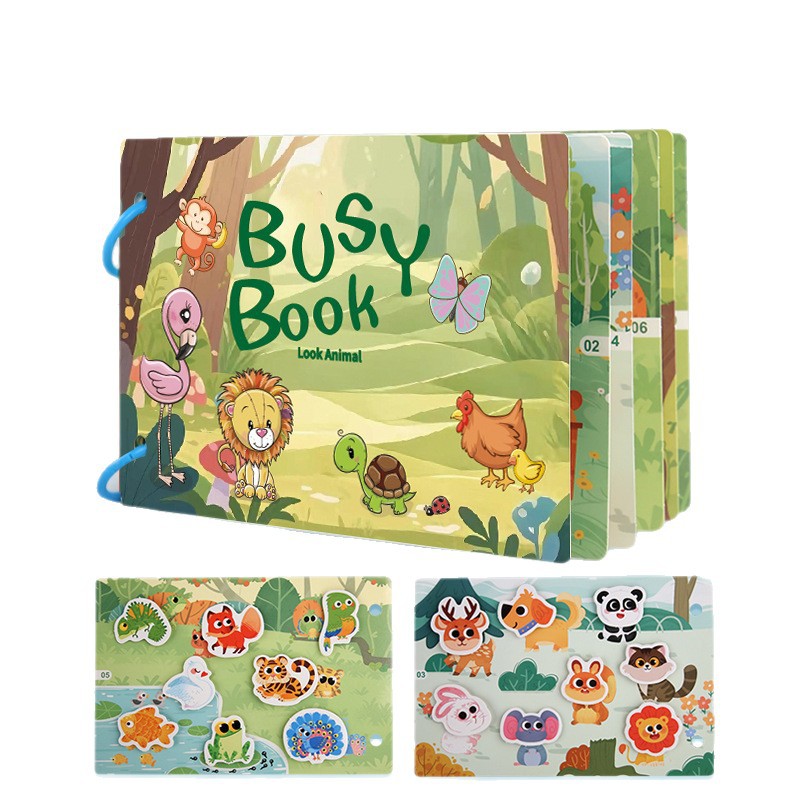 Enlightenment Early Education Velcro Quiet Sticker Book Repeatedly Hand-Tearable Sticker Book Kidsren's Educational Toys Baby Cognitive Book