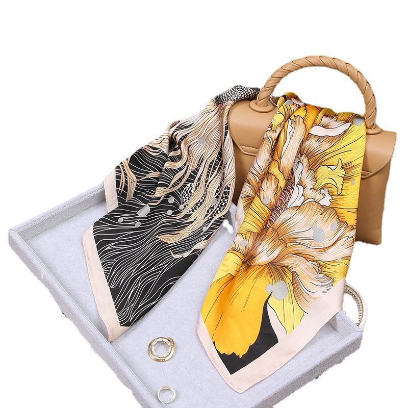 70 Silk Scarf Square Scarf High-end Korean Style Fashion All-match Professional Silk Small Scarf Retro Printed Silk Scarf for Women