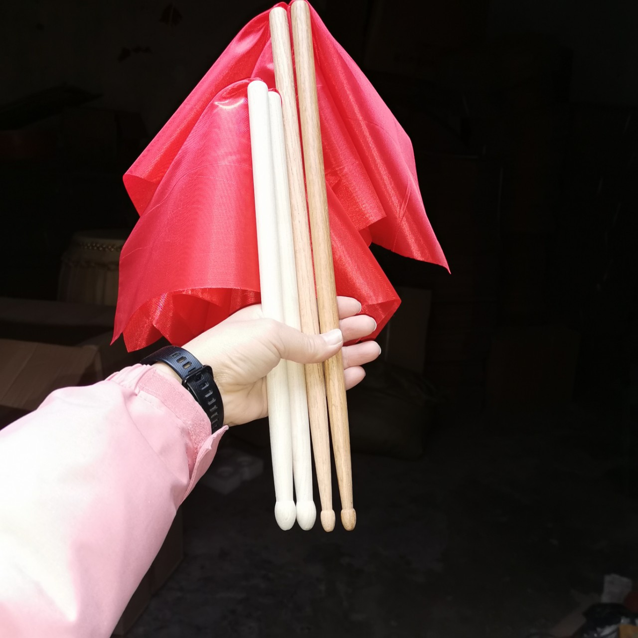 Dance Prop Set Square Scarf Long Thick Hot-Melt Edge Craft Drumstick Accessories Full Set of Stage Props