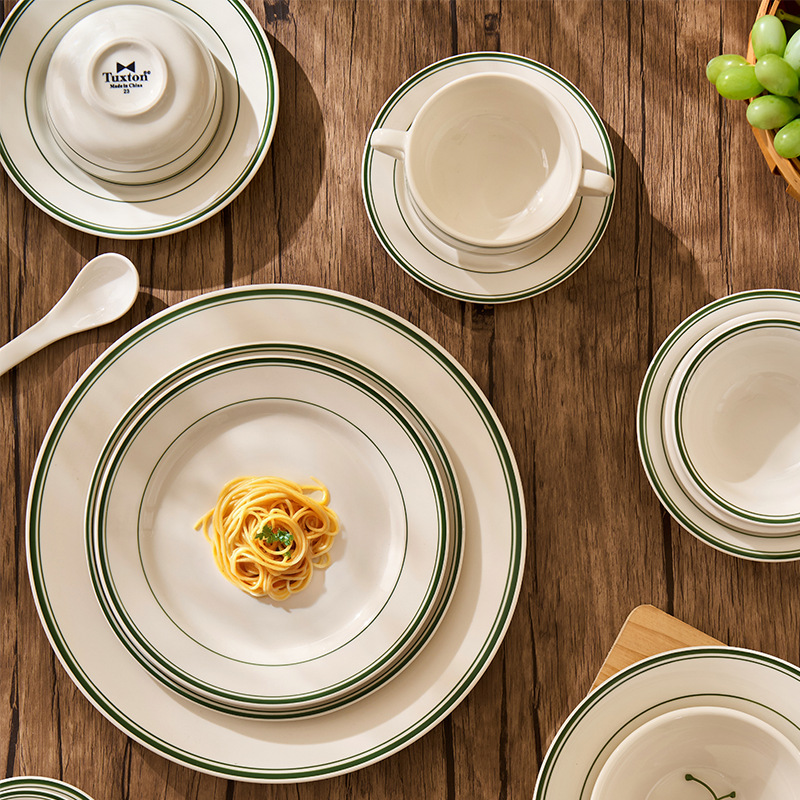 Tuxton Tuxton Dish Set Simple Ins Style Durable High Temperature Resistant Ceramic Tableware Restaurant Home Genuine