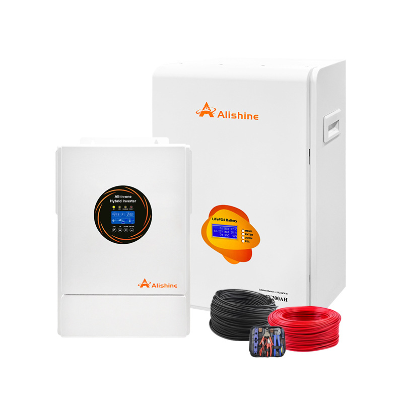 A Full Set of Household Photovoltaic Energy Storage Batteries 20 Degrees Household Backup Energy Storage Power Supply 60Kw Solar Power Supply System