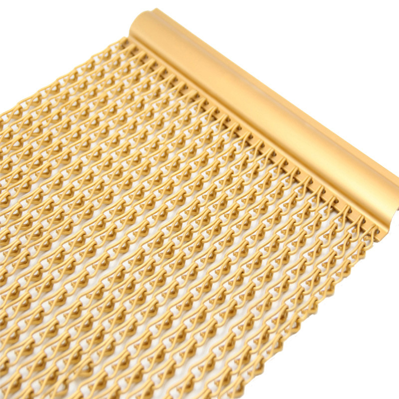 Metal Decorative Mesh Curtain Hotel Shopping Mall Chandelier Decorative Mesh Double Hook Aluminum Chain Metal Curtain Ceiling Aluminum Chain Decorative Mesh Curtain