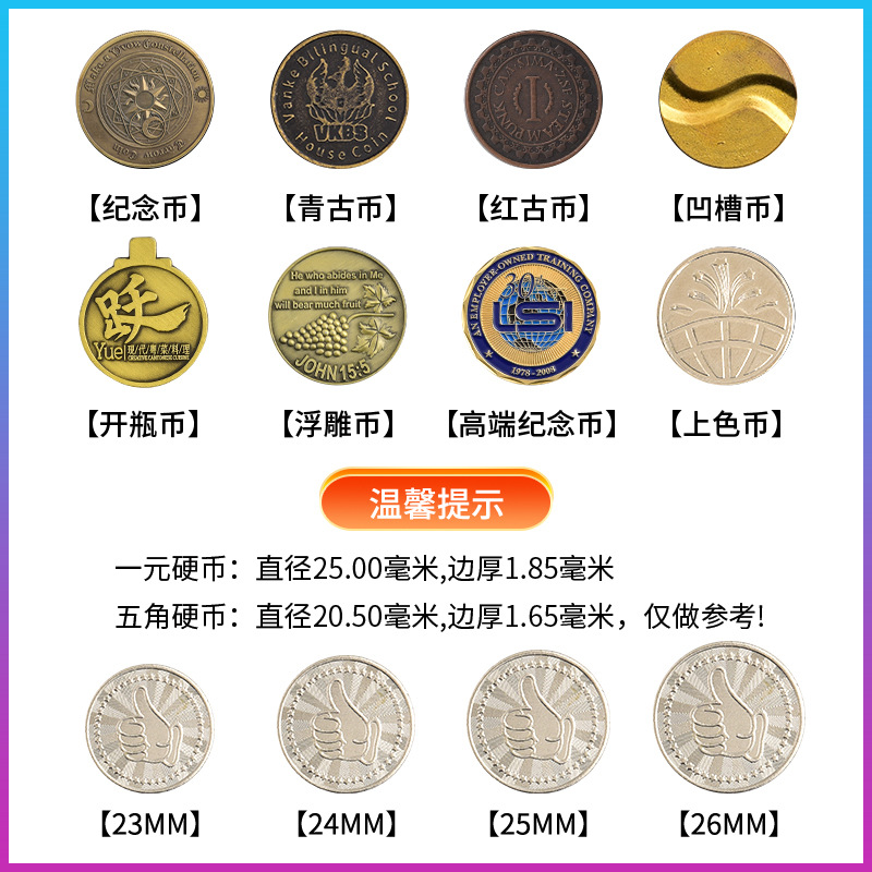 Game Currency Custom-Made Anti-Counterfeiting Tokens Custom-Made Learning Points Reward Activity Metal Coin Machine Video Game City Catching Machine