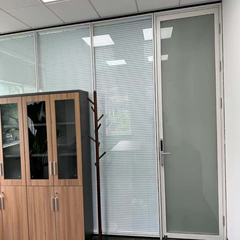 Chongqing Office Glass Partition Office Building Tempered Glass Partition Wall Aluminum Alloy Hollow Louver Double Partition