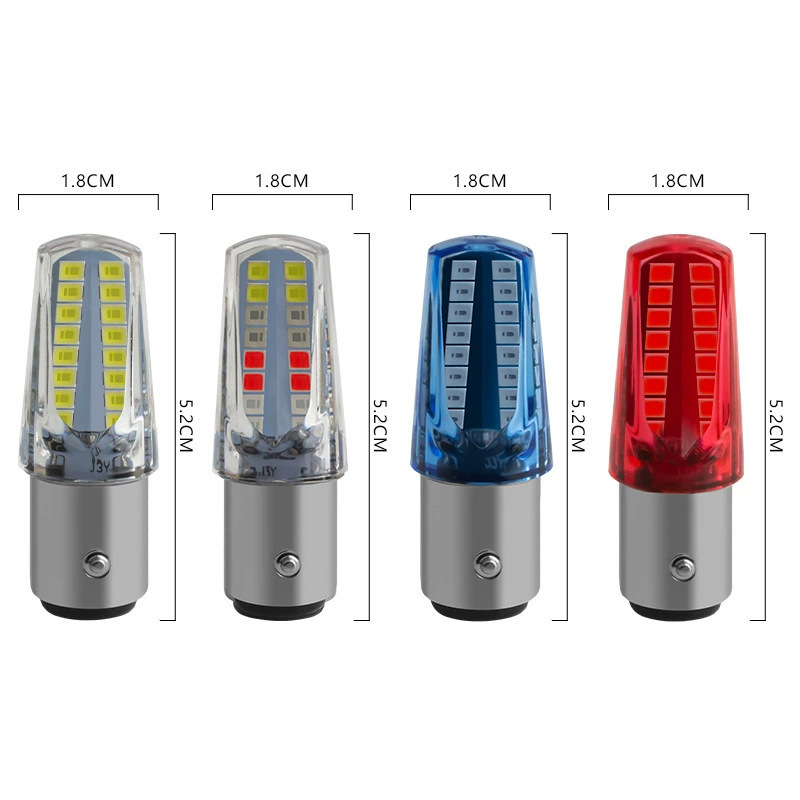 Car and Motorcycle Led Brake Light Flash 1157 2835 32Smd Rgb Flowing Water Colorful Tail Light