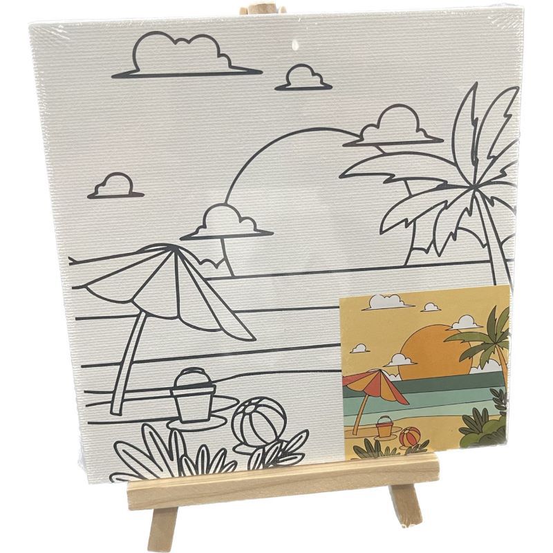 Children's graffiti painting set hand coloring 15*15 oil painting board cartoon DIY digital oil painting cross-border wholesale