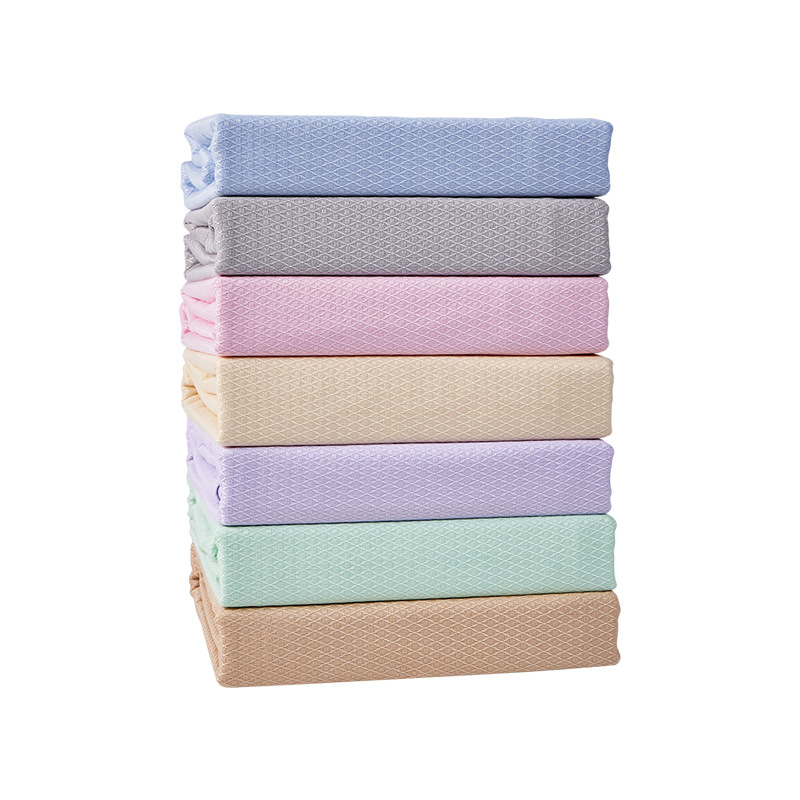 Summer Blanket Summer Bamboo Fiber Ice Silk Cover Blanket Diamond Children's Double Bamboo Fiber Towel Air Conditioning Blanket Baby