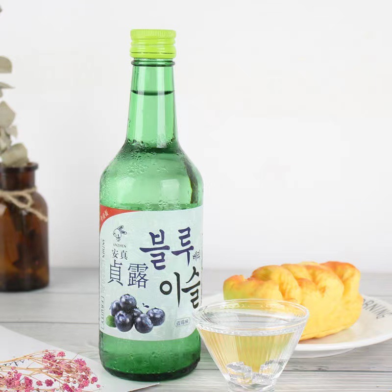 Anzhen Zhenlu Korean Roasted Wine 360ml*20 Bottles Full Box Fruit Wine Plum Flavor Girls Sweet Wine Tipsy Sake