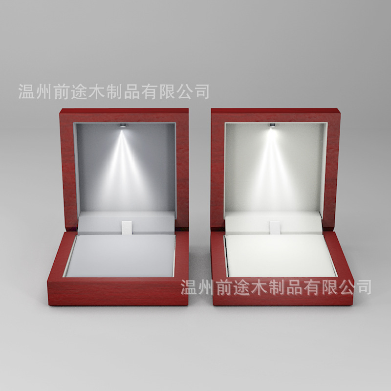 High-End Wooden Box with Light, Jewelry Led Light Packaging, Pendant Necklace, Open Lid, Light Storage, Jewelry Packaging, Jewelry Box