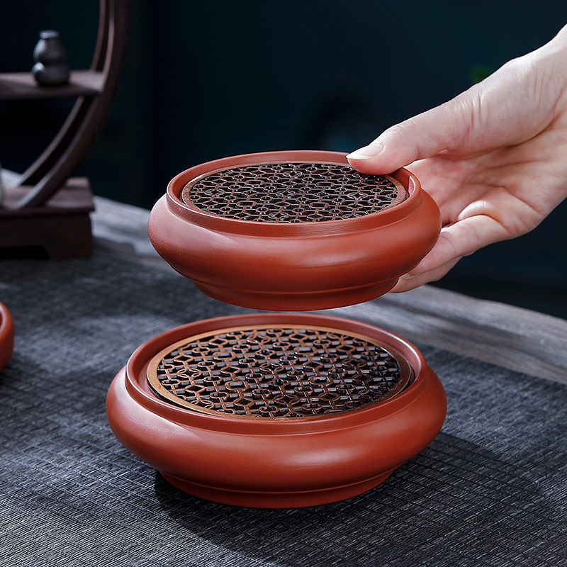 Чжу Муй ручная подставка для горшка в форме барабана сухая замачивающая подставка для чая чайная лодка подставка для чайника из фиолетового песка керамическая основа