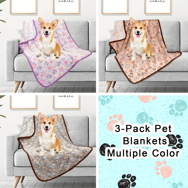 2026 New Cross-Border Dropshipping Three-Color Mixed Color Pet Blanket Three-Color Soft Warm Pad (Cross-Border Use