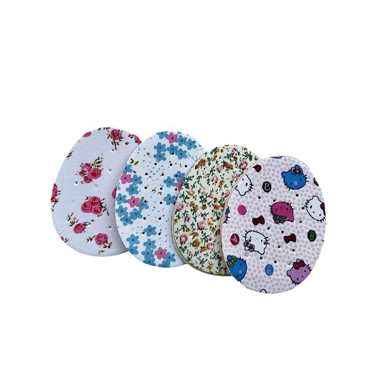 Half size pad factory wholesale cloth front palm pad cartoon small floral thickened breathable PU leather sponge shoes half foot pad
