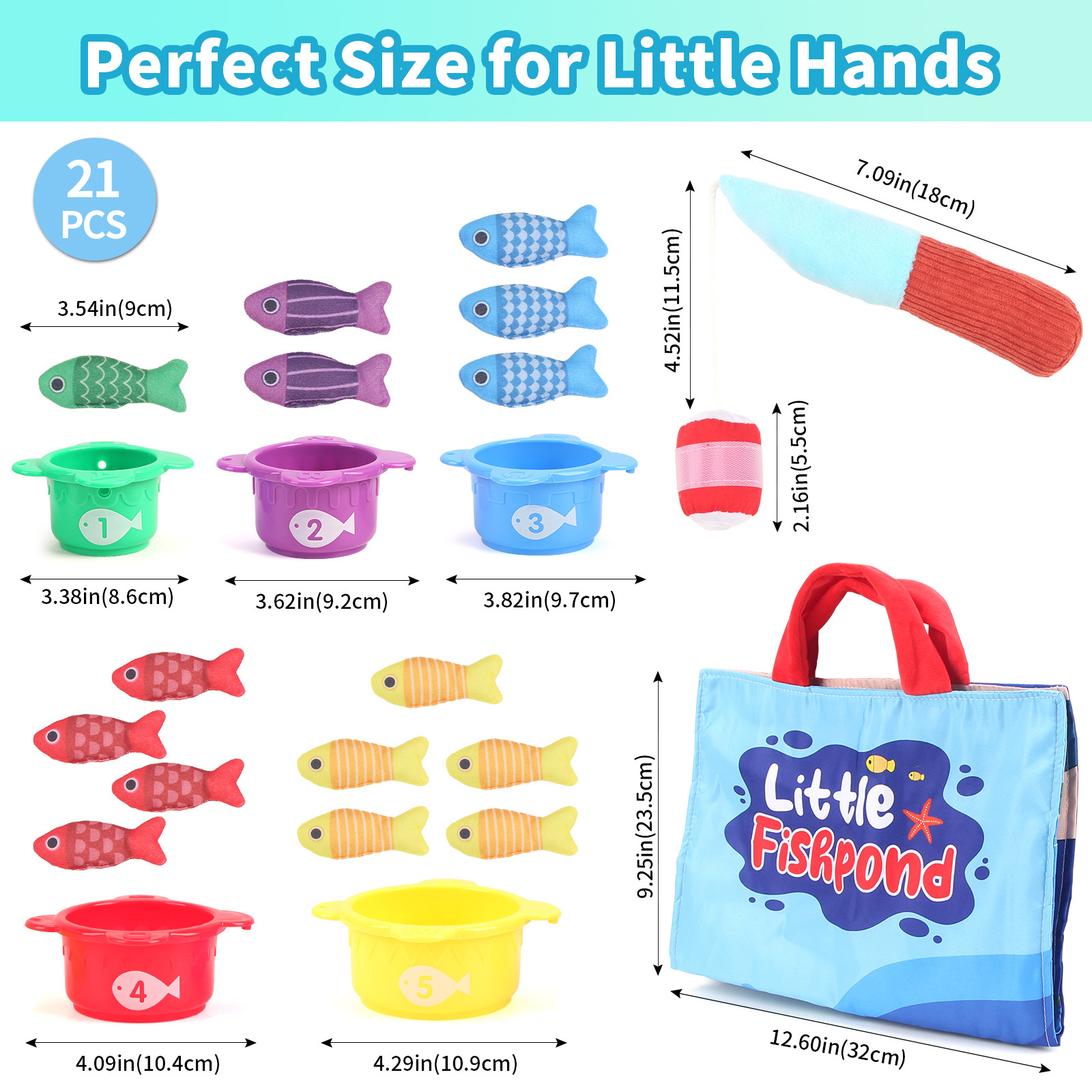 Cross-border Baby Fishing Toy Three-dimensional Fabric Crawling Early Education Enlightenment Cognition Digital Folding Carpet Classification Toy