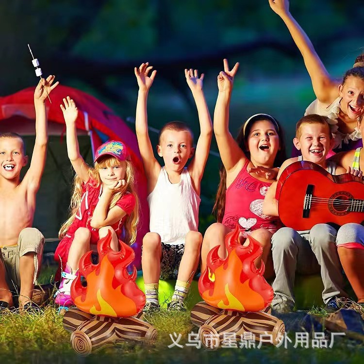 Cross-border new PVC outdoor camping party decoration props courtyard campfire simulation fire inflatable flame toy