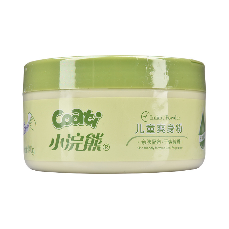 140g raccoon powder wholesale children's cool powder powder baby gentle with powder puff adult available rash